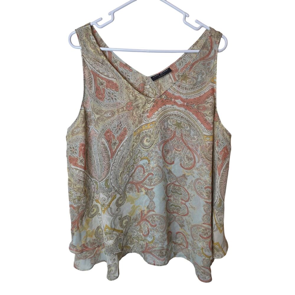 Lane Bryant Double Layer Flowy V-Neck Tank, Size 22